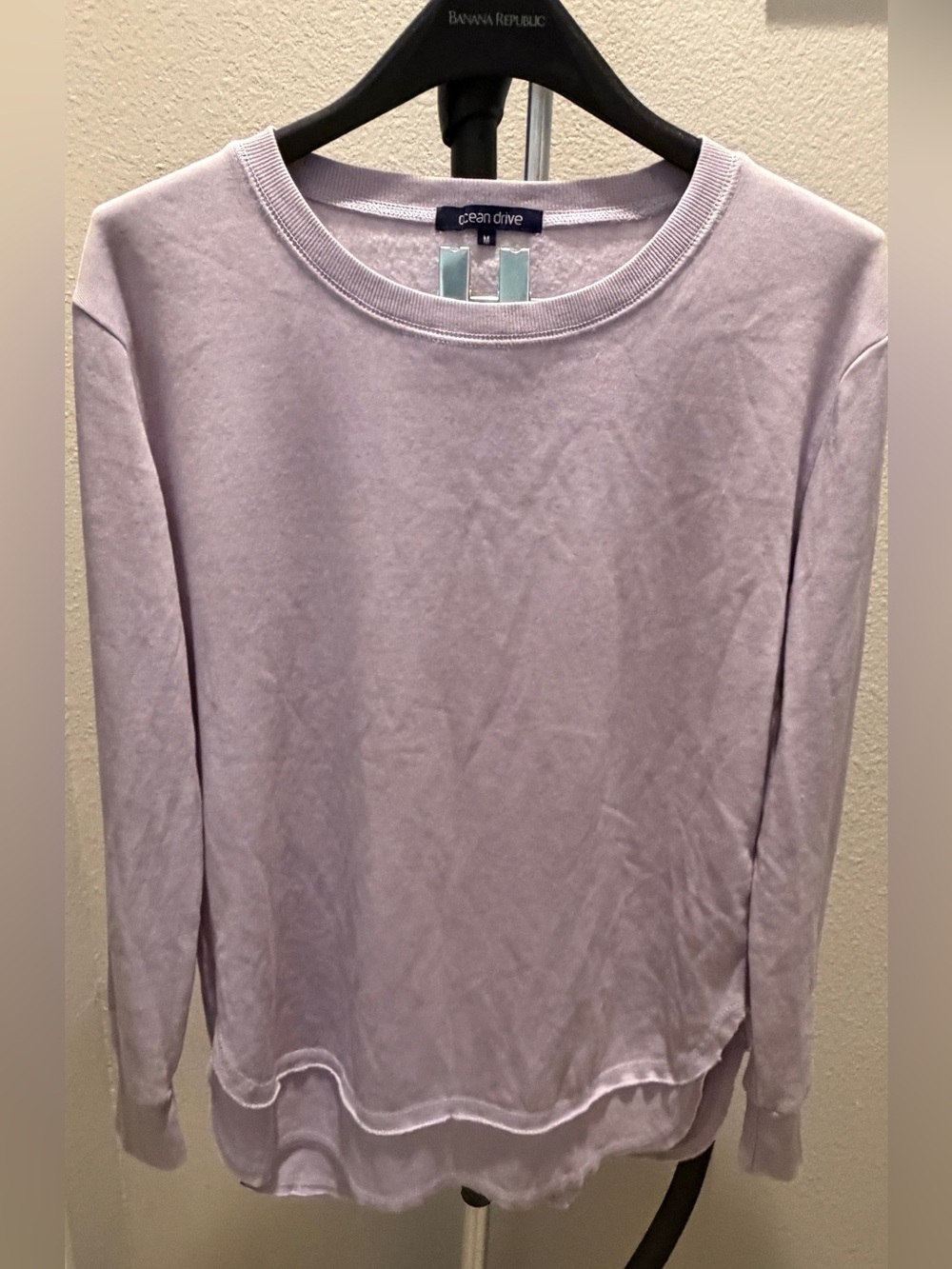 Ocean Drive Lavender Long Sleeve Layered Hem Top – Size M